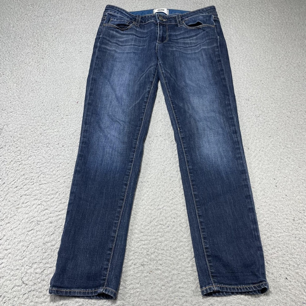 Paige‎ Skyline Ankle Peg Jeans Womens 27 Blue Wash Mid Rise Slim Stretch 27x28.5